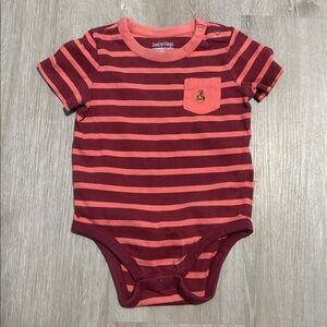GAP Striped Red and Pink Bodysuit
